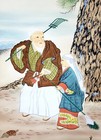 Japanese Hanging Scroll Kakejiku Paper Takasago Landscape Art Vintage Japan