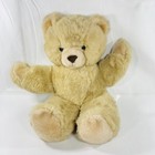 Vintage Eden Toys Inc 15    Plush Tan Brown Teddy Bear Nostalgic Red Bow