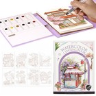 Watercolor Coloring Book Water Color Paper Book Paint Set For Adult  quiet Time 