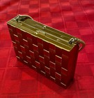 Vintage 50 s Gold Metal Basket Weave Double-sided Cig powder Vanity Compact