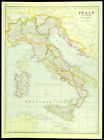 Post Wwi Italy Map Wall Art Decor World War 1 Original Rome Venice Naples