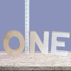 Alphabet Wall Decor  Craft  Large Wooden Letters O N E Distressed White 6 