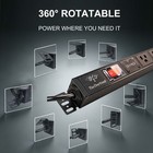 1u 19  Rack Mount Pdu Metal Power Strip With 2100j Surge Protector  7-outlet