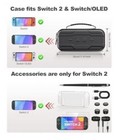 Switch 2 Accessories Bundle 7-in-1 Travel Carry Case Screen Protector Kit