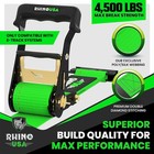Rhino Usa E Track Ratchet Tie Down Straps 4 500lb Break Strength - Includes