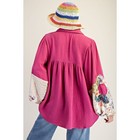 106 Easel Floral Patch Washed Cotton Gauze Tunic - 2x  Ptp   26   bb2 