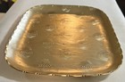 Vintage Arthur Armour Gold Anodized Aluminum Serving Tray Wheat Design Excellent