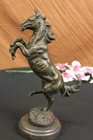 Rearing Horse Equestrian Artwork Bronze Marble Statue Sculpture Gift Home Decor