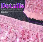 Women Pink Solid Sequin Tassel Belly Dance Wrap Skirt Hip Scarf 75 148x37cm
