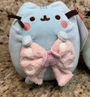 Blue Pusheen 6  Pink Polka Dot Heart Bow   Mint Pusheen Squisheen Plush Gund Nwt