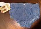Wrangler Denim Baby Diaper Cover Shorts Bloomers Infant Size 12 Months Nwt