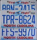 One Random North Carolina License Plate - First In Flight License Plate Tags