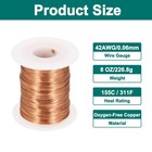 42 Awg Magnet Wire  42 Gauge 8 Oz Enameled Copper Wire  155c 311f   Copper Color