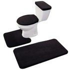 Memory Foam Bathroom Rug Set 4-piece - Toilet Lid   Tank Covers  Black