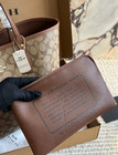New Coach City Tote  Large Brown Signature Canvas Shoulder Bag Outlet