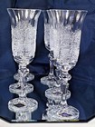 Bohemian Crystal Glass Set Of 6 Champagne Flute Wine Glasses 5 Oz Hand Cut 