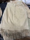 Continental Leather Vintage Fringe Leather Skirt Sz 24  Made In Usa