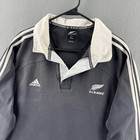Vintage Adidas New Zealand All Blacks Rugby Shirt Mens Xl Black Cotton Jersey