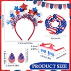 8 Pcs 4th Of July Accessories Kit Includes Independence Day Headband  Star