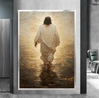 Jesus Walking On Water Canvas Wall Art Print Christian Spiritual Home Wall Decor