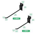 50pcs 6  And 8  Slatwall Gridwall Hooks Bulk Set  4mm Thickness Panel Display   