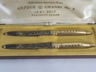 Rare  Arpege Chanel No 5 14k Gold Ballpoint Pen Set In Box Vintage