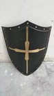 Hand Forged Gothic Layered Steel Cross Shield   Medieval Battle Armor Shield