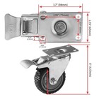 4 Pack 4  Heavy Duty All Terrain Caster Wheel 360 Degree Dual Locking Brake S   