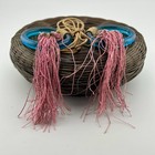 Chinese Sewing Basket W  Peking Glass Bangles   Silk Tassels 5      1930s Vintage
