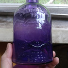 W h jones   Co Boston Emb Bear Amethyst Quart 1890s Pre Pro Whiskey Bottle
