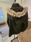 Alpine Swiss Duffy Womens Hooded Parka Fur Trim Wool Coat Toggle Button Jacket