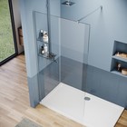 Sunny Shower Shower Door Single Panel 8mm Clear Glass Fixed Shower Glass Door   