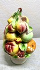 Vintage Italian Capodimonte Ceramic Fruit Topiary Hand Painted Made In Italy