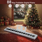 Glarry Portable Piano Keyboard  Semi-weighted Folding Digital Piano 88 Key