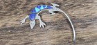 Beautiful Native American Lizard Sterling Silver Brooch Signed M