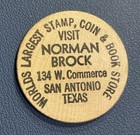 Vintage Wooden Nickel -    coin And Book Store   