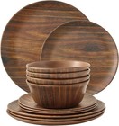 12-piece Melamine Dinnerware Sets  Plates And Bowls Dishes Set For 4  Break-r   