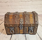 Vintage Mcm Wood Treasure Chest Liquor Set 2 Decanters 2 Shot Glasses Japan