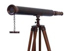 Spy Glass Telescope  Nautical Floor Standing Brass 39   Telescope With Wooden