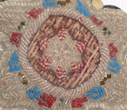 Antique Victorian Era Pin Cushion   Snowflake Center   Velvet Heavily Beaded
