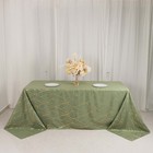 90 x132  Dusty Green Polyester Rectangle Tablecloth With Geometric Pattern Party