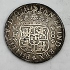 1737 8 Reales Mexico Mo Silver Coin Great Looking Cleaned Coin 