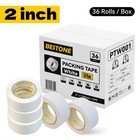 36 Rolls Carton Sealing White Packing Tape Box Shipping - 2 Mil 2  X 110 Yards