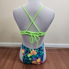 Vintage 80 s 90s Sun Lover Bikini Neon Floral Animal Print 1 Piece Size Xs s