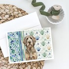 Caroline s Treasures Grizzle Tan Otterhound Coastal Sea Glass Greeting Card Pk 8