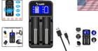Efficient Lcd Display Usb-c Charger For Li-ion   Ni-mh ni-cd Batteries - 2 Slots