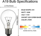 100 Watt Incandescent Light Bulbs A19 Clear Rough Service Bulb Watt 2700k Soft