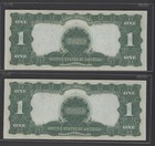 Consecutive Serial   Pair 1899  1 00 Silver Certificates  black Eagle  Teehe bur