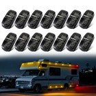 14pcs Trailer Rv Marker Lights Double Bullseye 10led Red Amber Clearance 