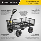 Gorilla Carts Steel Utility Cart Garden Beach Wagon  900 Pound Capacity  Gray